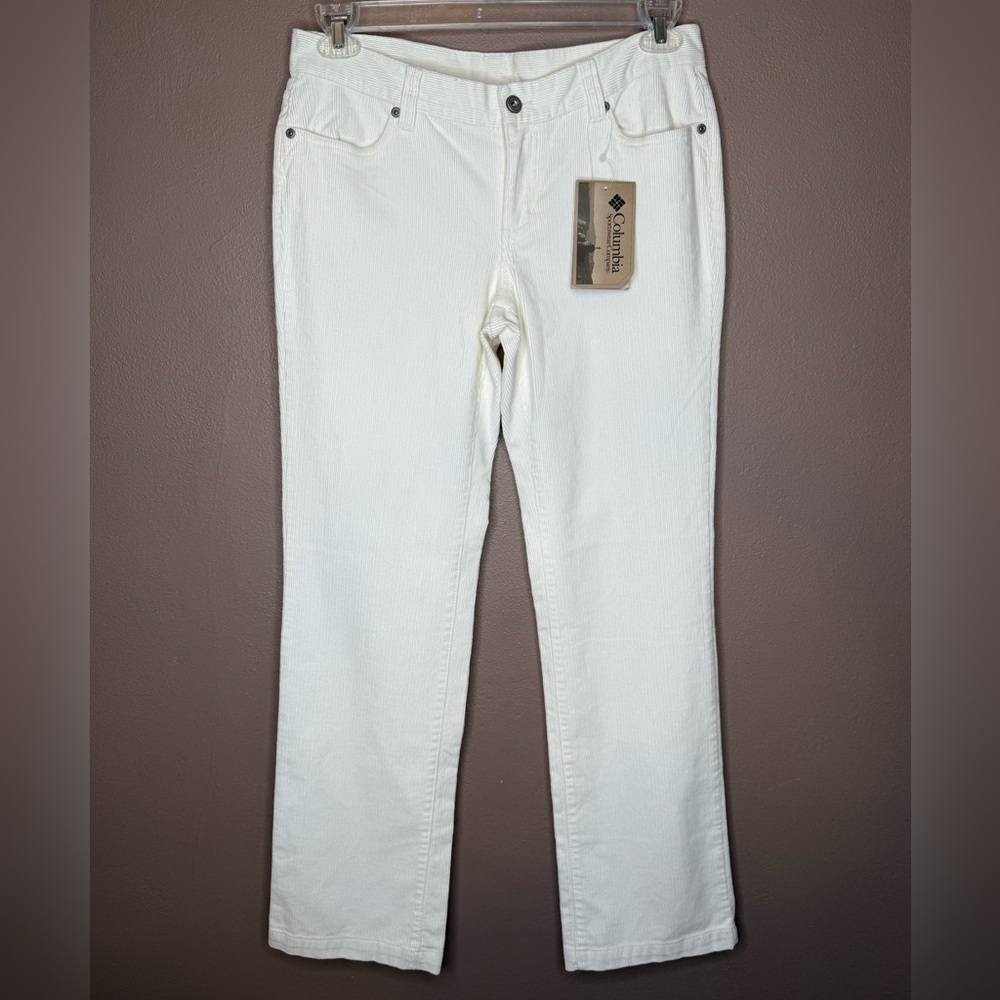 Columbia Women's Ivory Corduroy Pants Size 8 Straight Leg